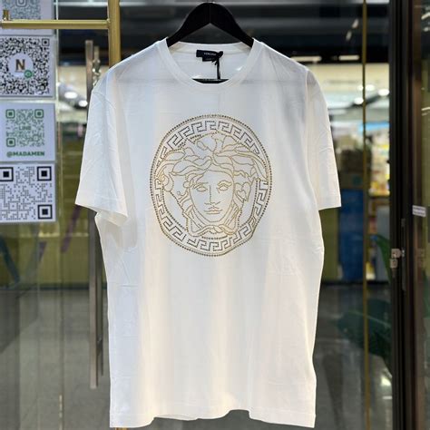 women versace medusa print t-shirt|Versace crystal medusa t shirt.